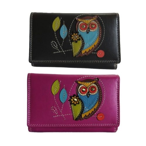 Ženska usnjena denarnica BLS OWL 907