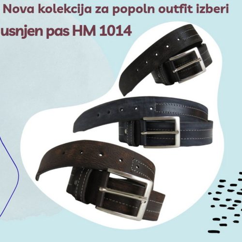 Usnjen moški pas HM1014 - slika 9