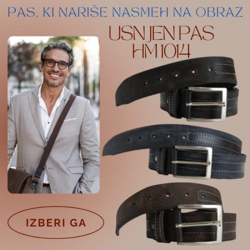 Usnjen moški pas HM1014 - slika 13